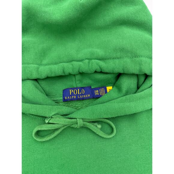 Polo Ralph Lauren green triple pony fleece hoodie - size 2X - Picture 5 of 8